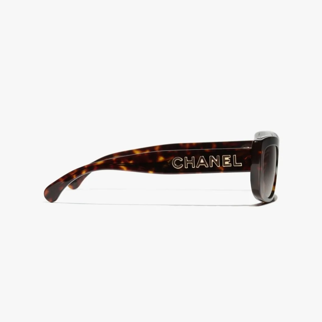 Chanel Rectangle Sunglasses Tortoise - Image 3