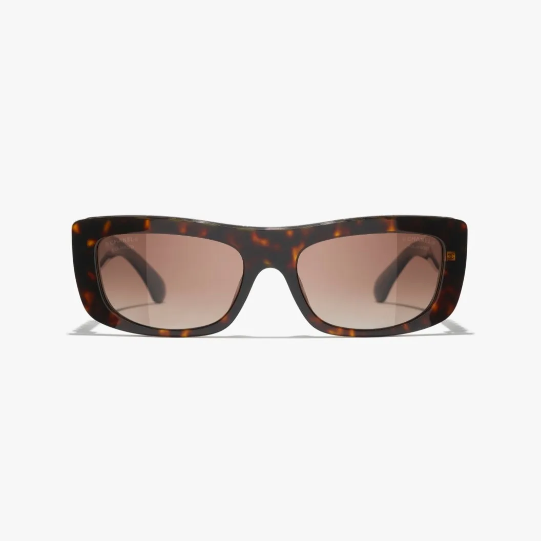 Chanel Rectangle Sunglasses Tortoise - Image 2