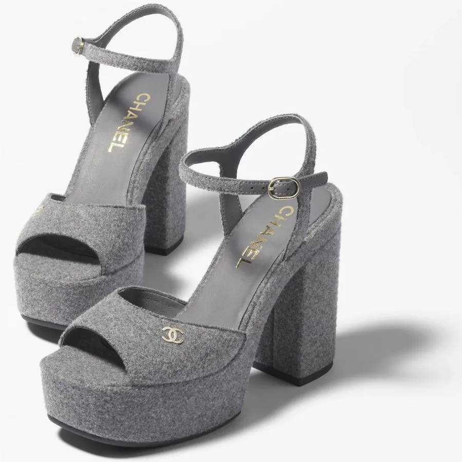 Chanel Sandals Gray