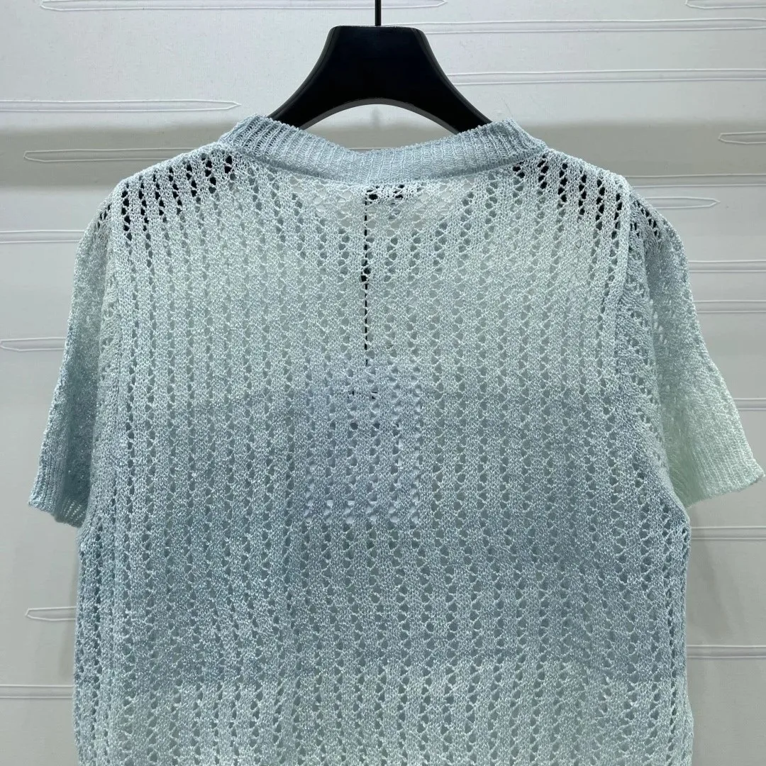 Chanel Sequin Embellished Top Ombre Blue - Image 7