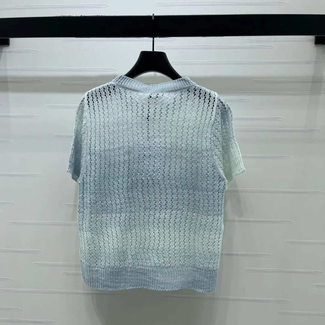 Chanel Sequin Embellished Top Ombre Blue - Image 8