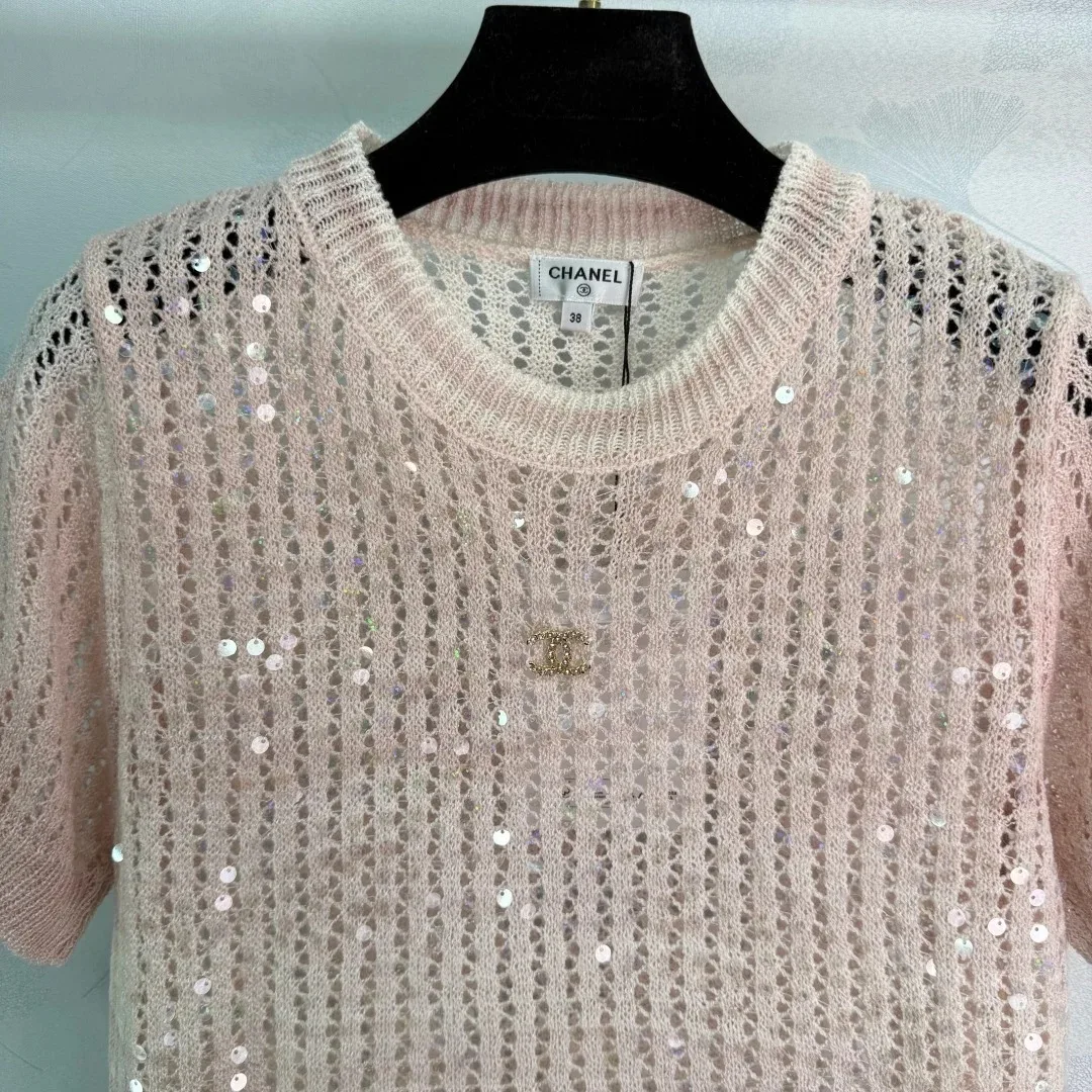 Chanel Sequin Embellished Top Ombre Pink - Image 3