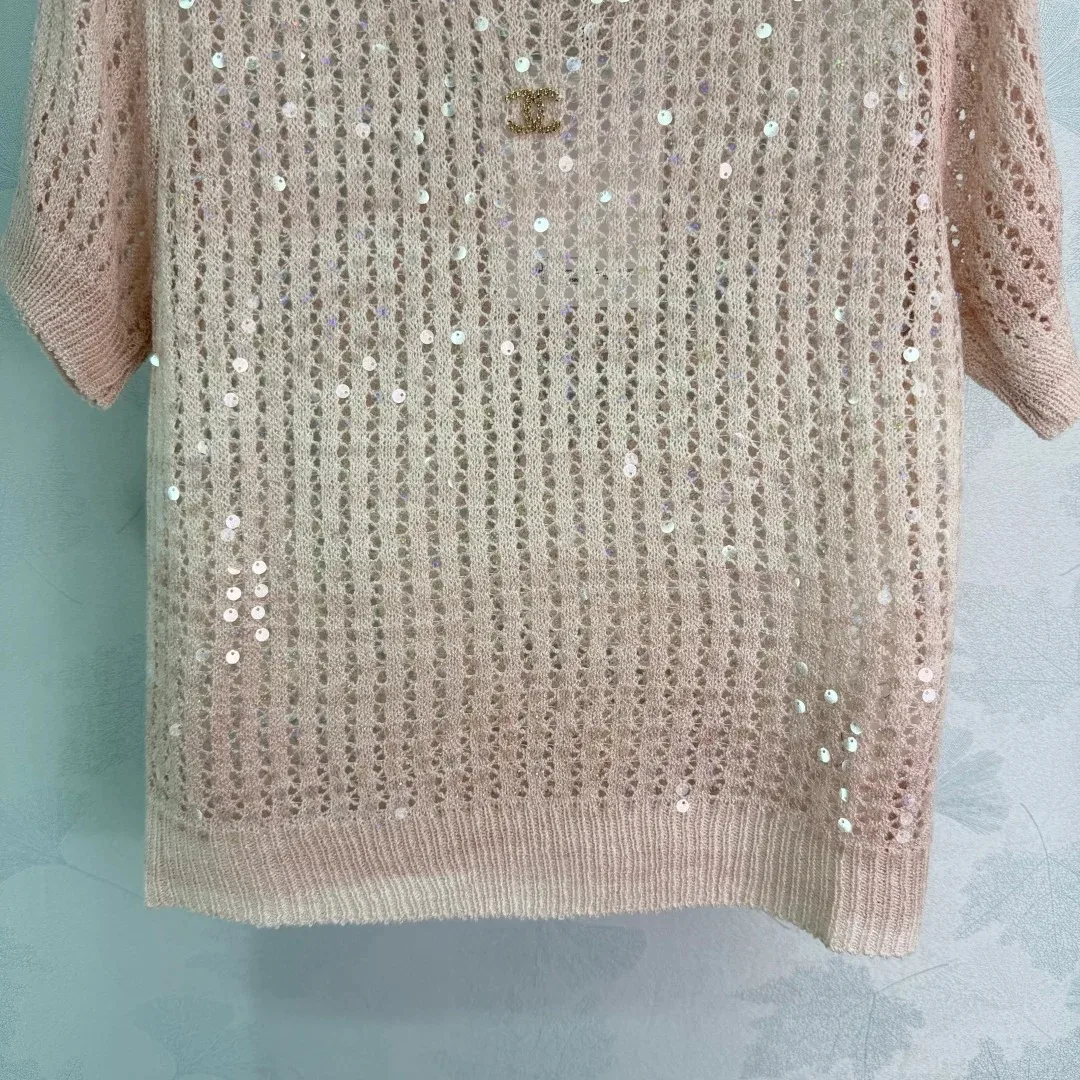 Chanel Sequin Embellished Top Ombre Pink - Image 5