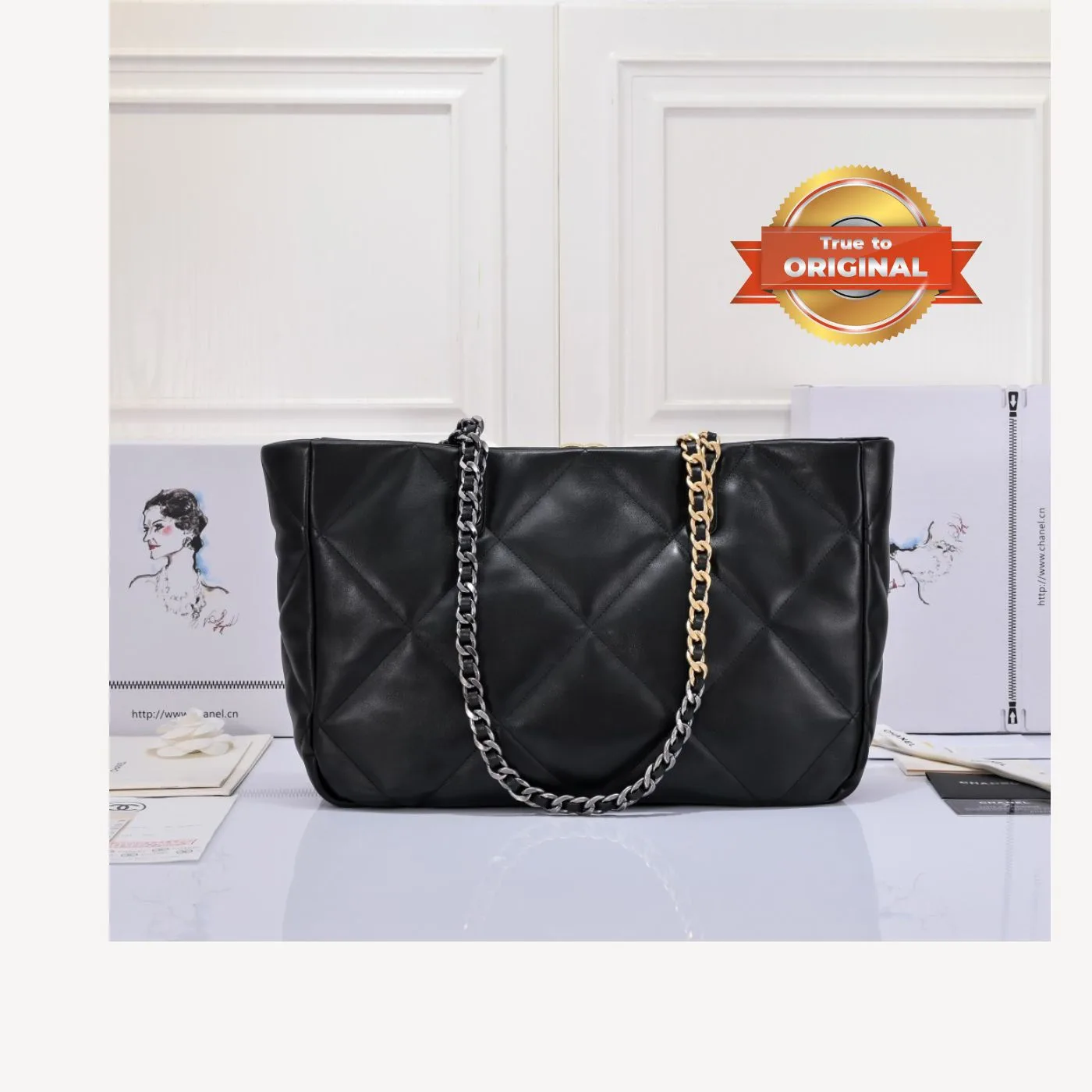 Chanel Shopping Tote Bag / Dark Red Gold Hardware - Image 3