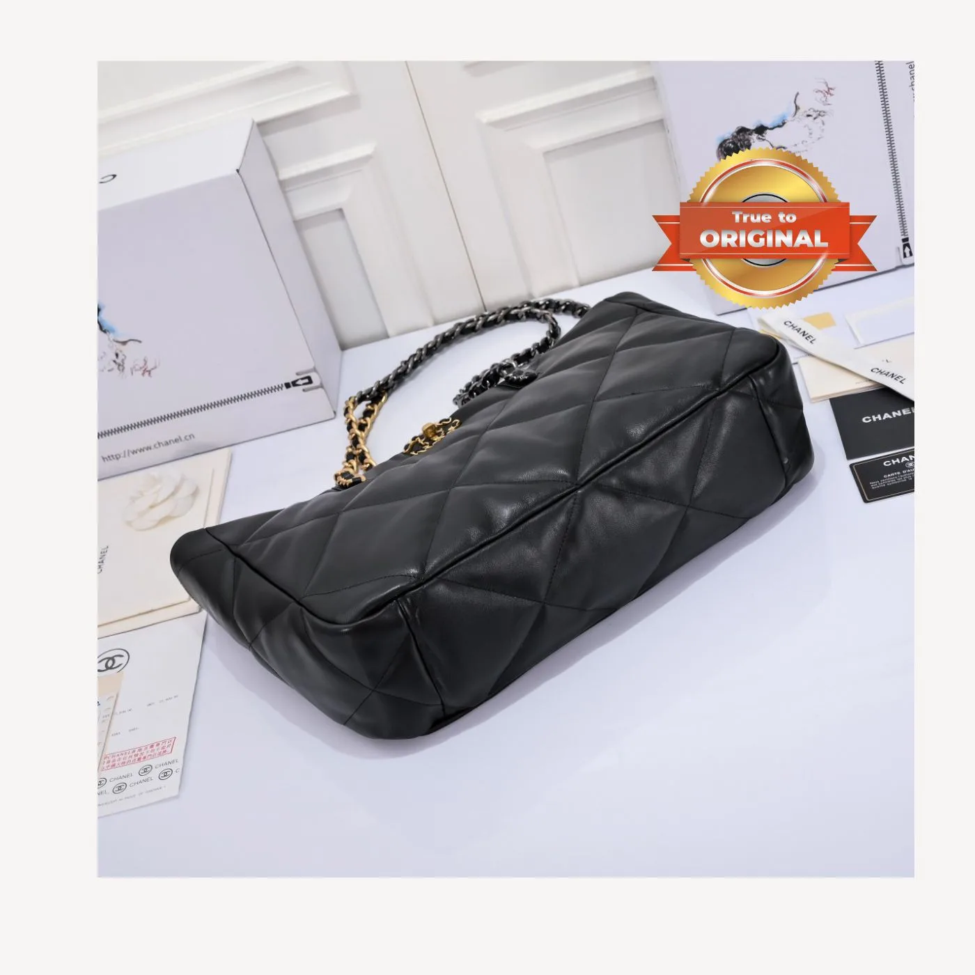 Chanel Shopping Tote Bag / Dark Red Gold Hardware - Image 4