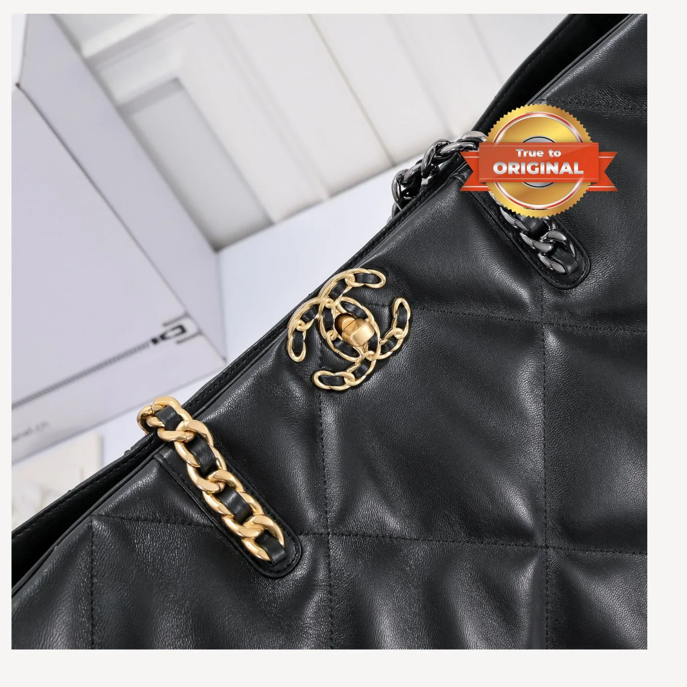 Chanel Shopping Tote Bag / Dark Red Gold Hardware - Image 6