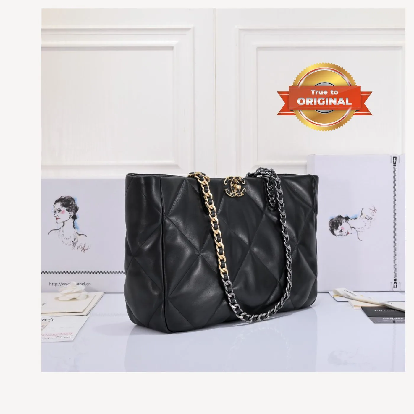Chanel Shopping Tote Bag / Dark Red Gold Hardware - Image 10