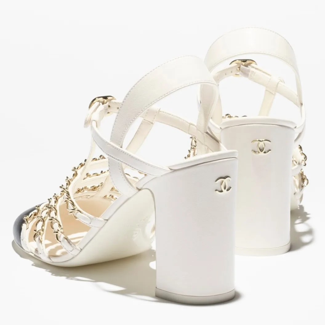 Chanel Slingbacks White/ Black --U5474 - Image 4