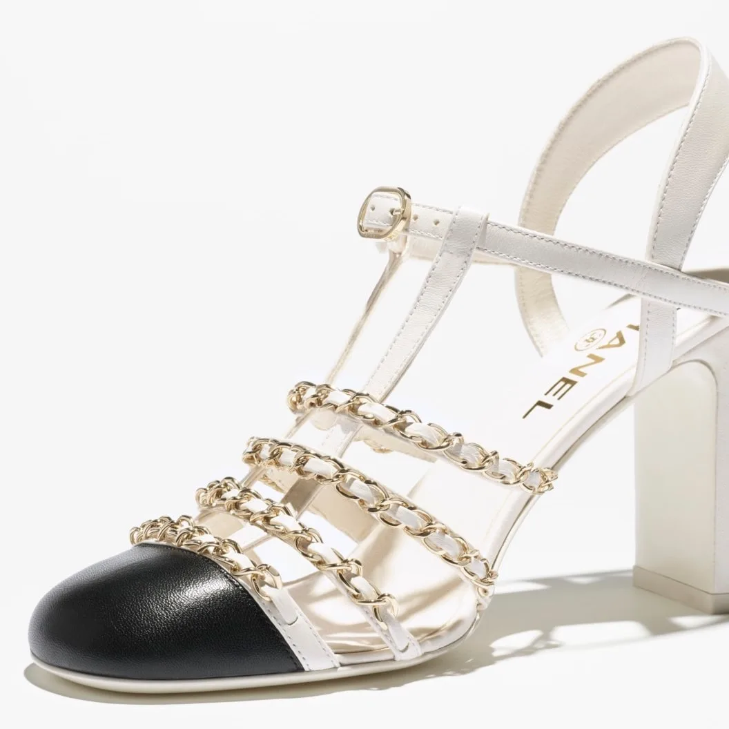 Chanel Slingbacks White/ Black --U5474 - Image 3