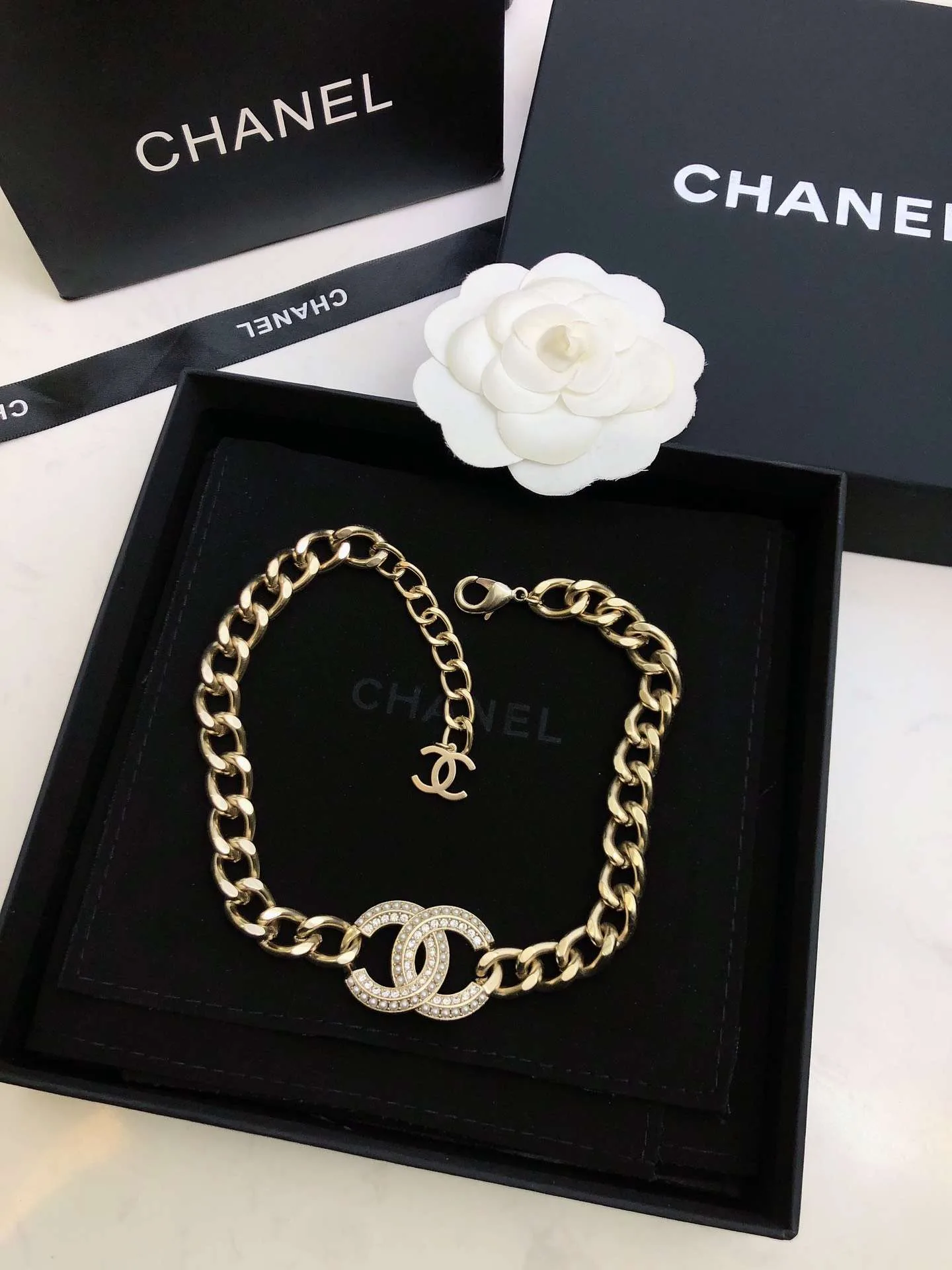 Alternative view of Chanel Small Agarwood Necklace Gold