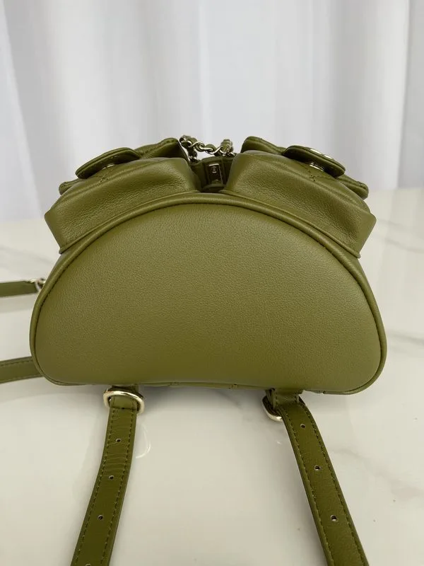 Chanel Small Backpack / Green Khaki Gold Hardware - Image 5