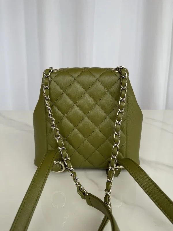 Chanel Small Backpack / Green Khaki Gold Hardware - Image 3
