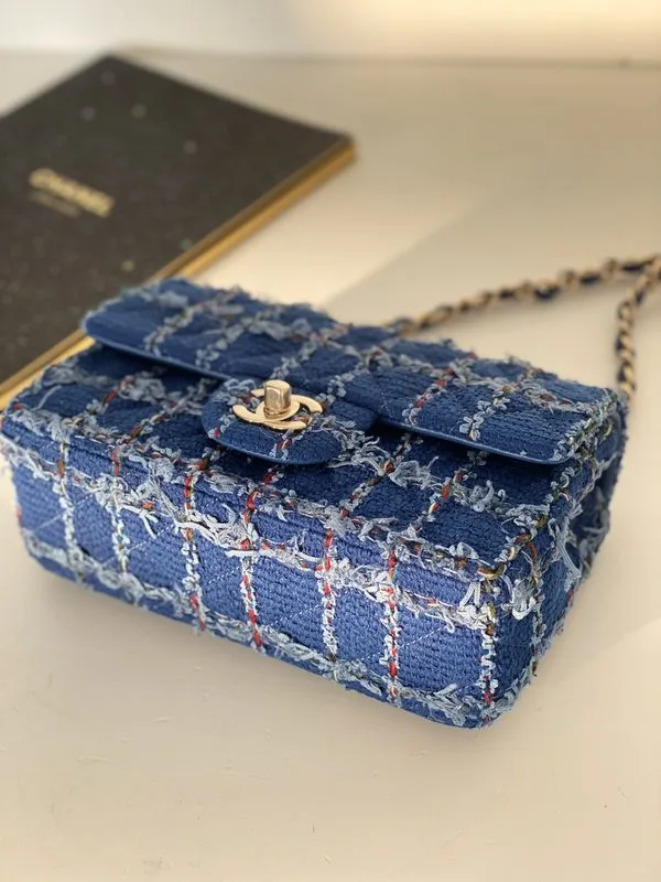 Small Flap Bag With Top Handle Blue / - Image 9