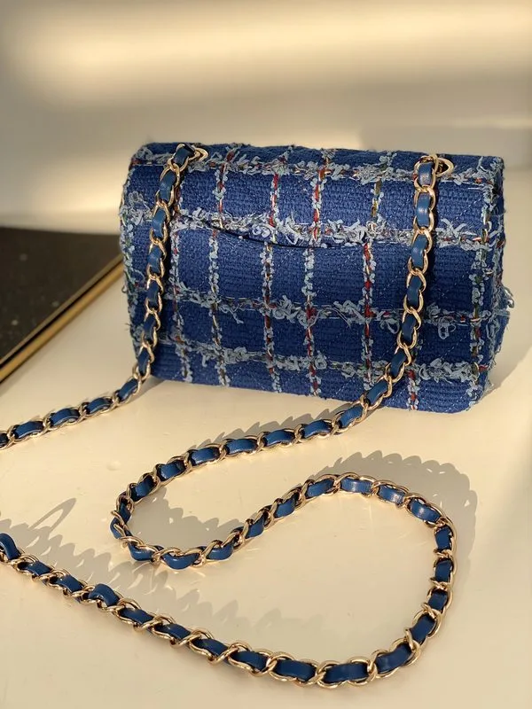 Small Flap Bag With Top Handle Blue / - Image 8