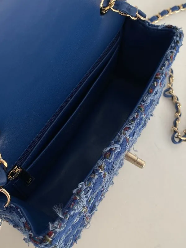 Small Flap Bag With Top Handle Blue / - Image 7