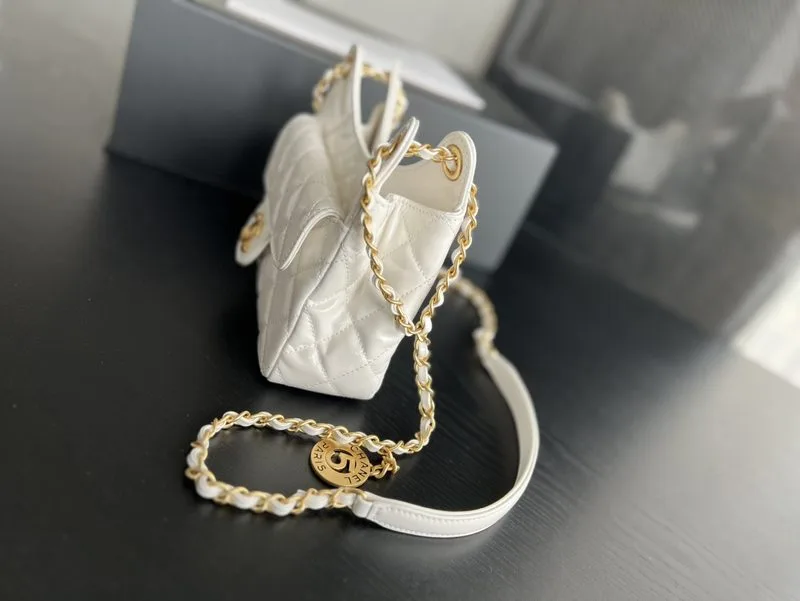 Chanel Small Hobo Bag / White Gold Hardware - Image 8