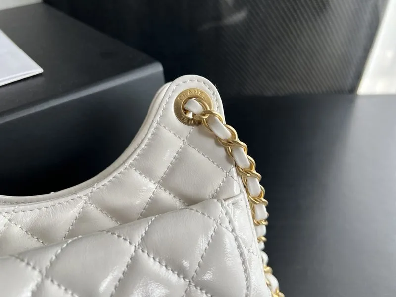 Chanel Small Hobo Bag / White Gold Hardware - Image 6