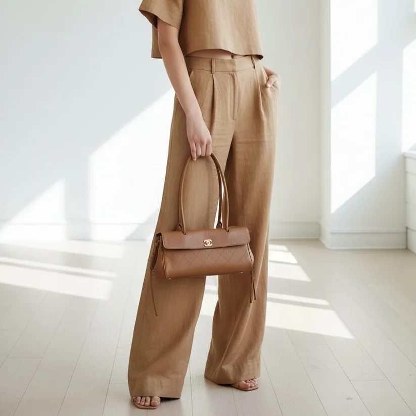 Alternative view of Chanel Small Shopping Shoulder Bag / Camel Gold Hardware