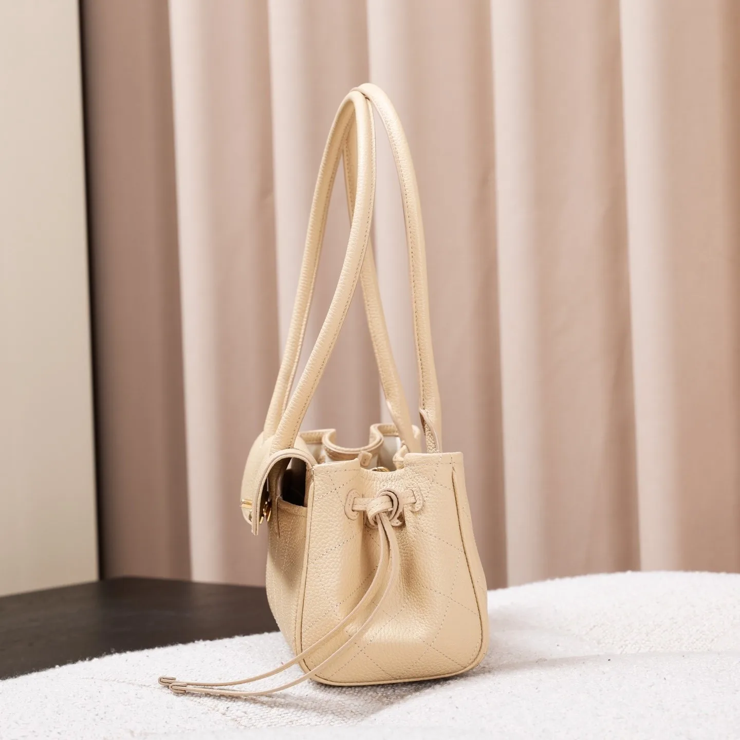 Chanel Small Shopping Shoulder Bag / Light Beige Gold Hardware - Image 3