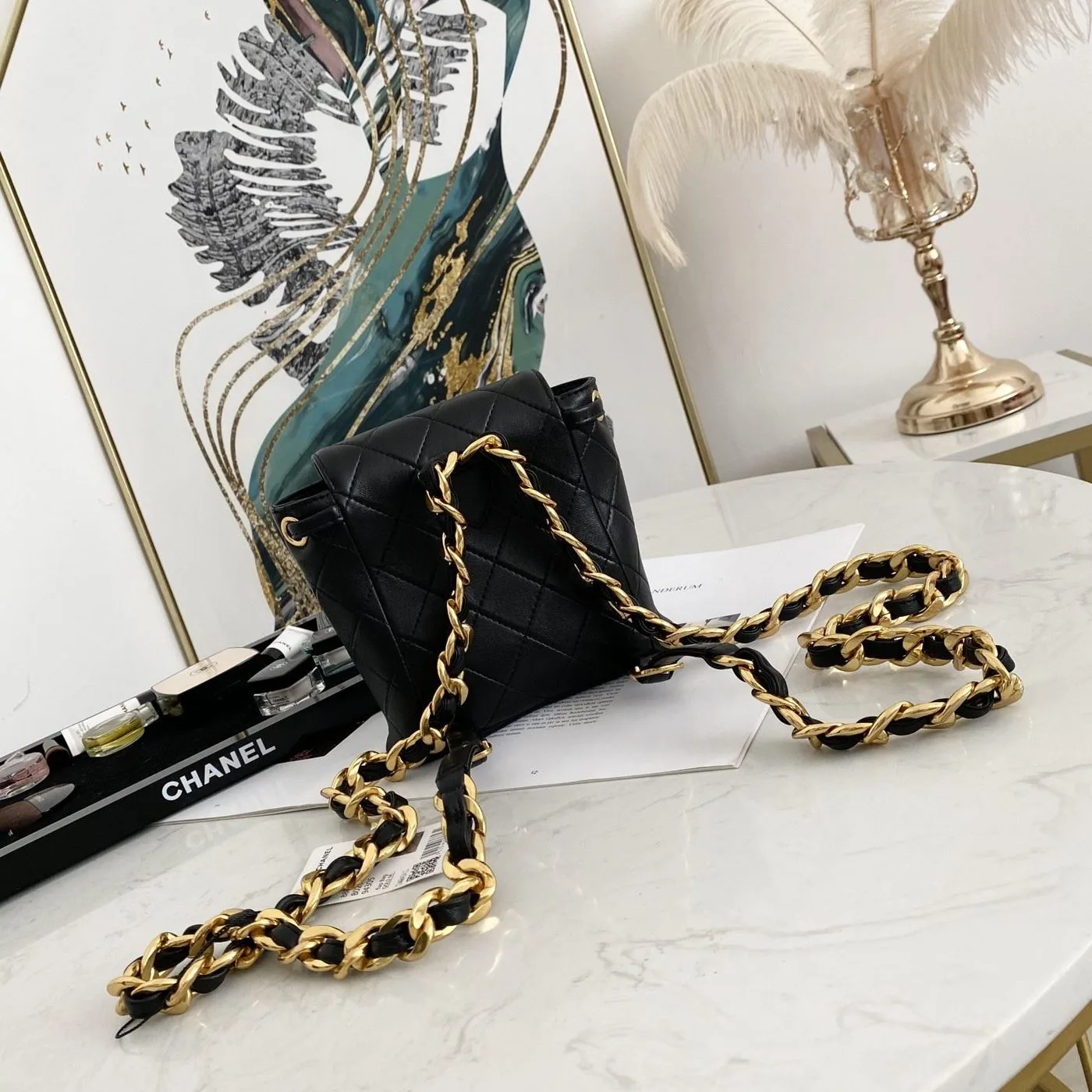 Chanel Small Vintage Duma Backpack / Black Gold Hardware - Image 4