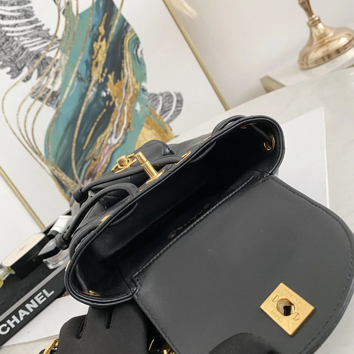Chanel Small Vintage Duma Backpack / Black Gold Hardware - Image 3