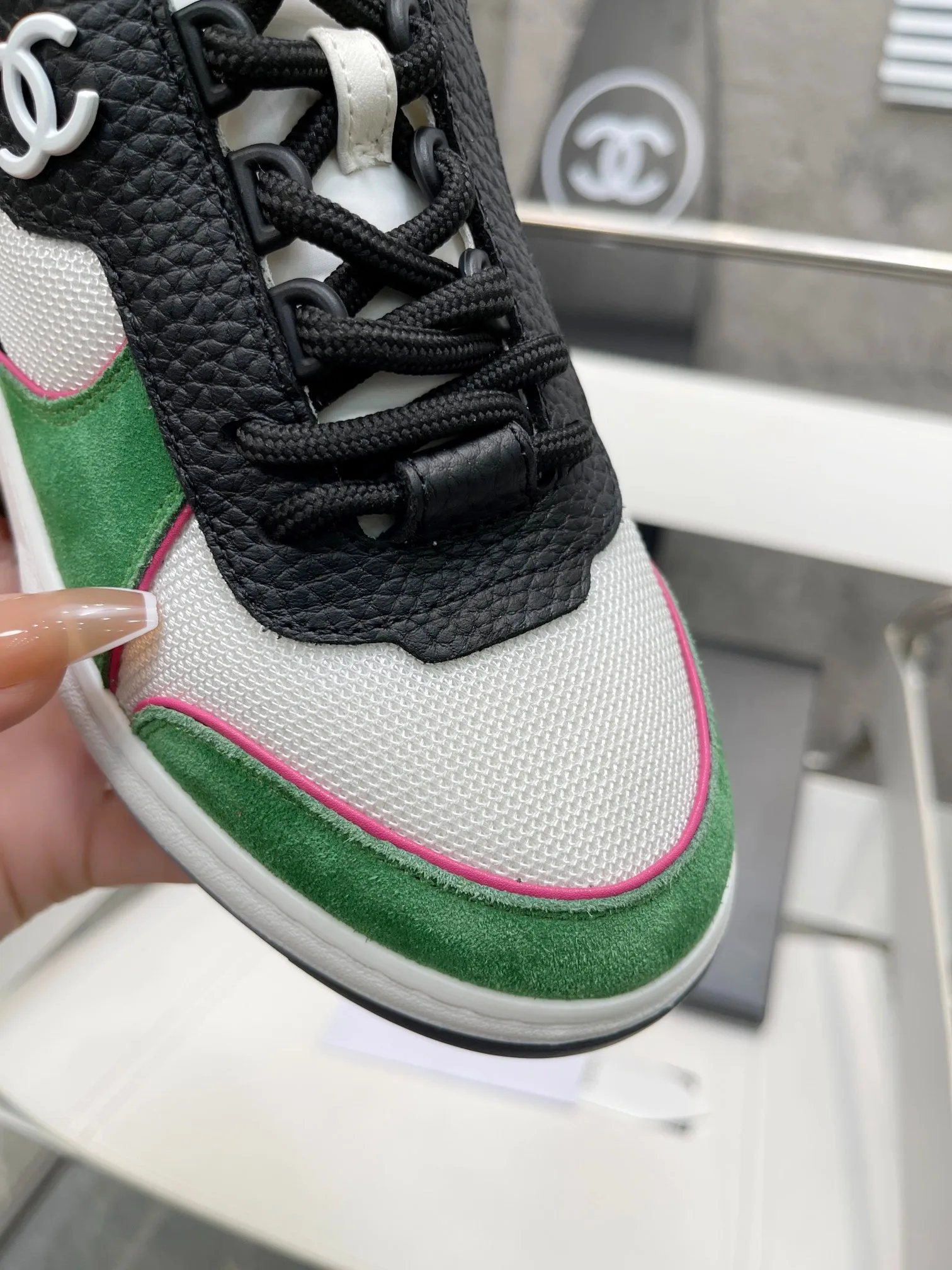 Chanel Sneakers White/Green , Womens Shoes - Image 5