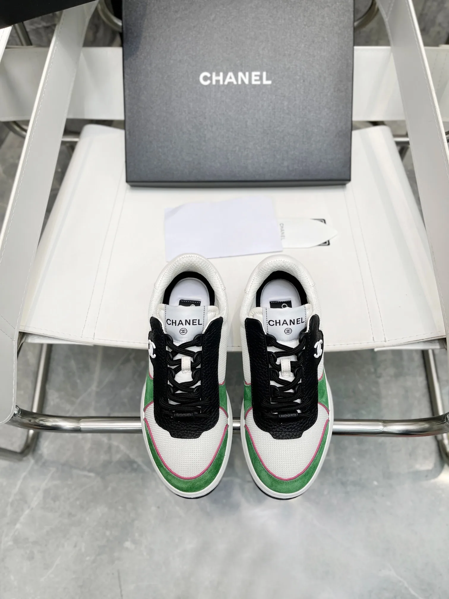 Chanel Sneakers White/Green , Womens Shoes - Image 6