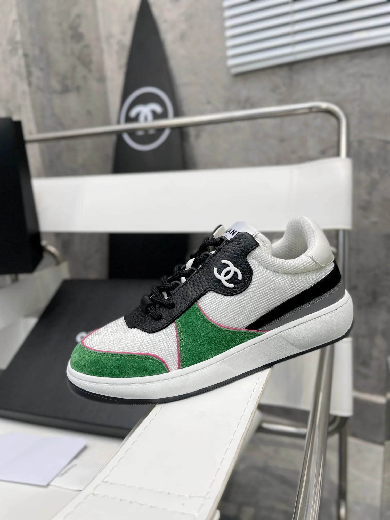 Chanel Sneakers White/Green , Womens Shoes - Image 7