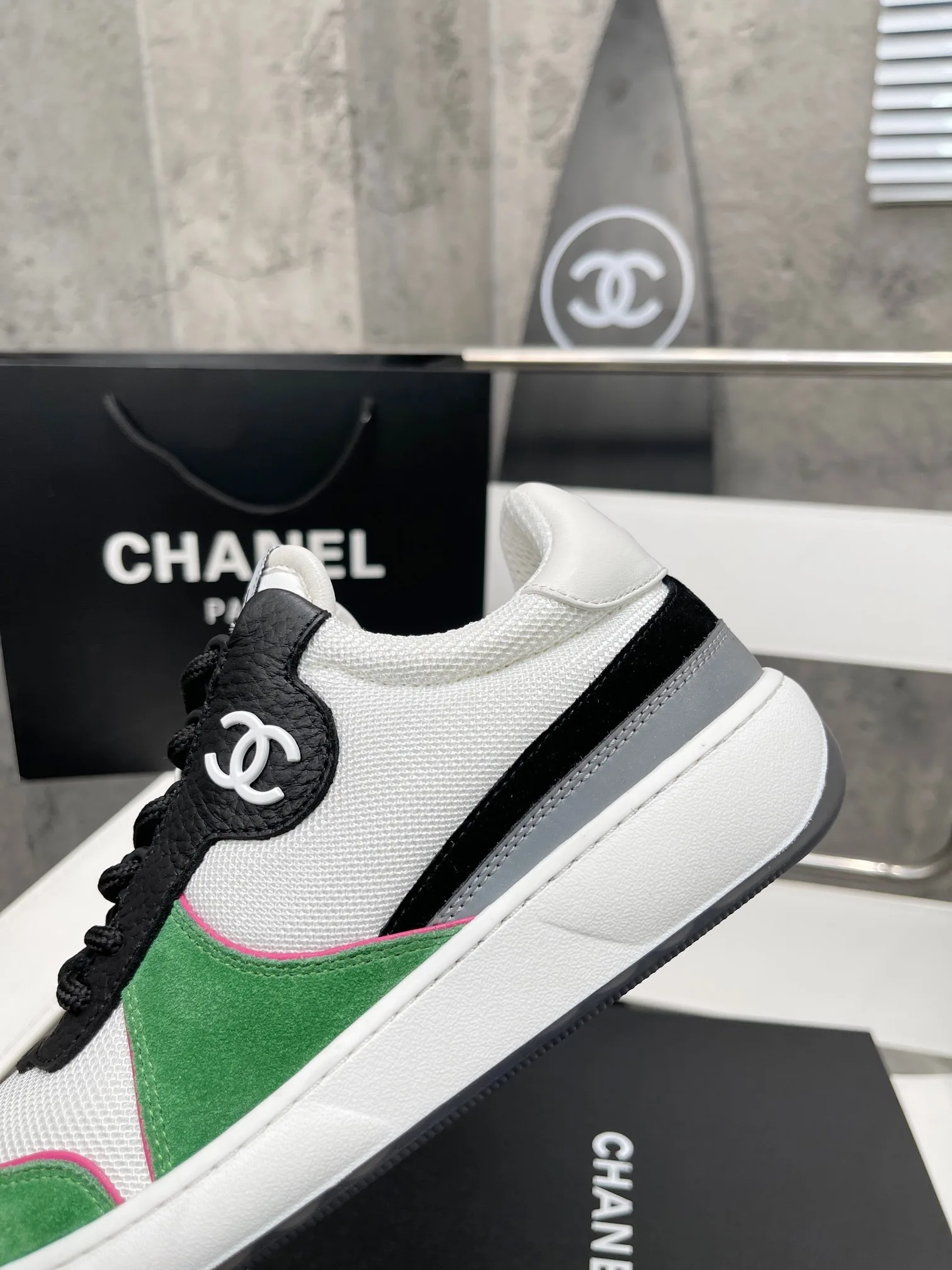 Chanel Sneakers White/Green , Womens Shoes - Image 9