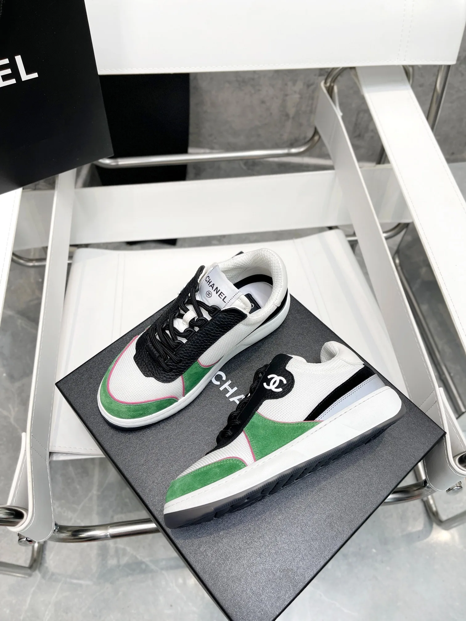 Chanel Sneakers White/Green
