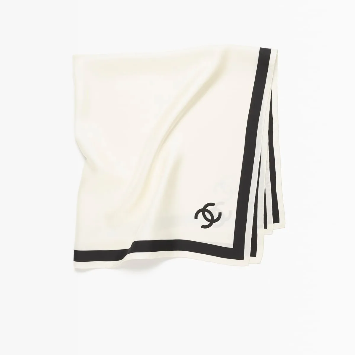 Alternative view of Chanel Square Scarf Ecru/ Black