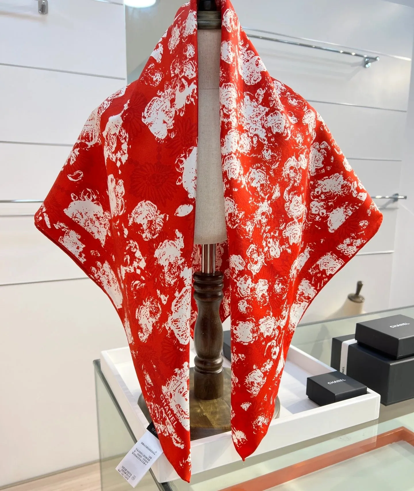 Chanel Square Scarf Red - Image 3