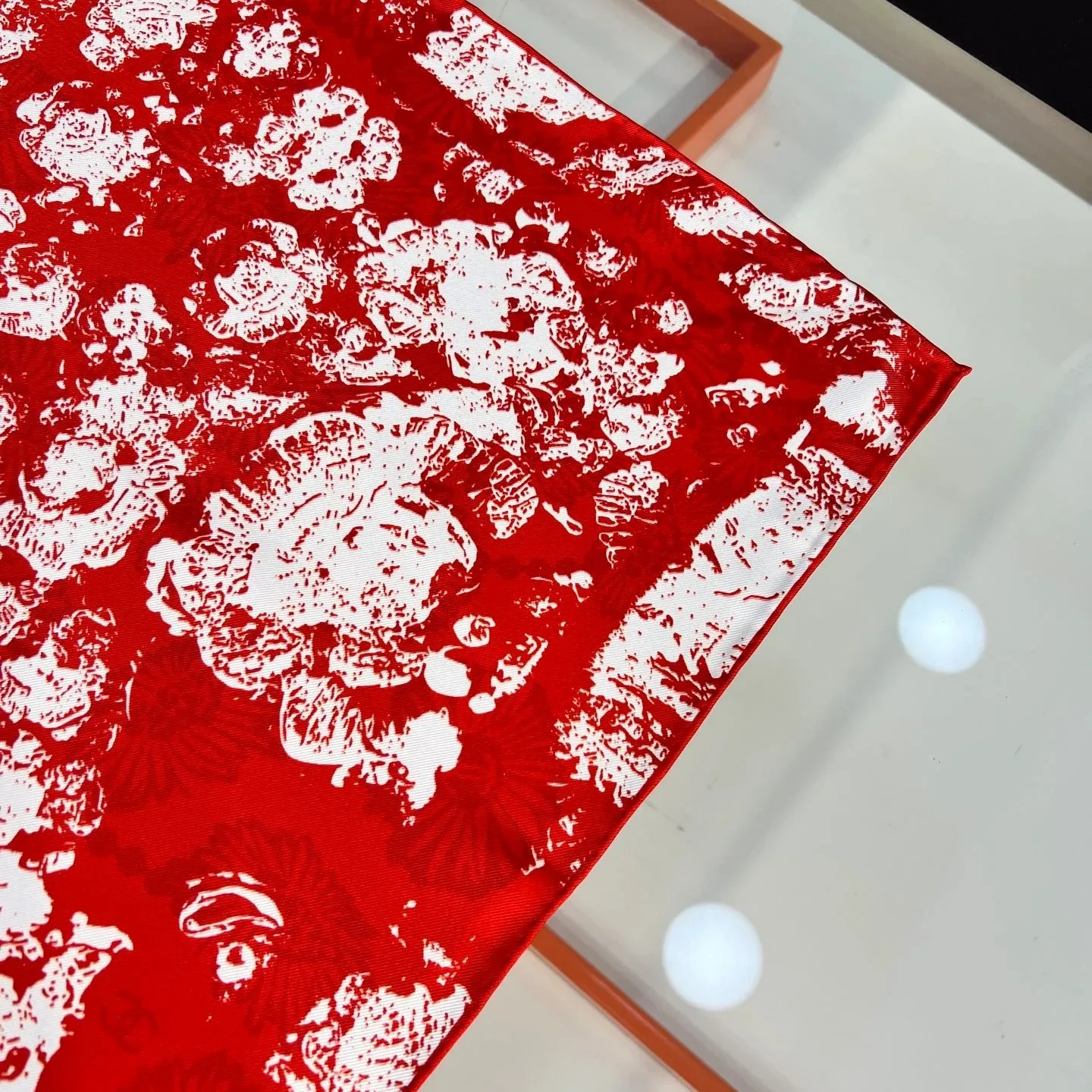 Chanel Square Scarf Red - Image 6