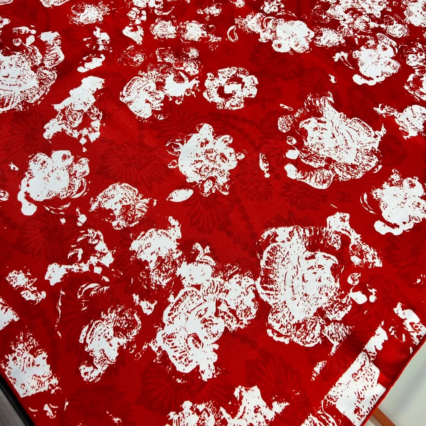 Chanel Square Scarf Red - Image 8