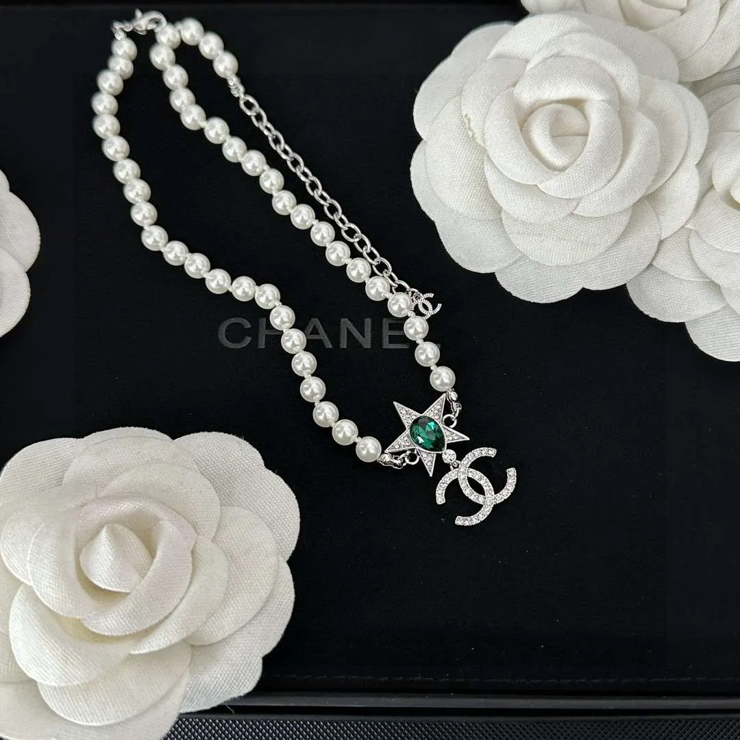 Alternative view of Chanel Star Necklace White