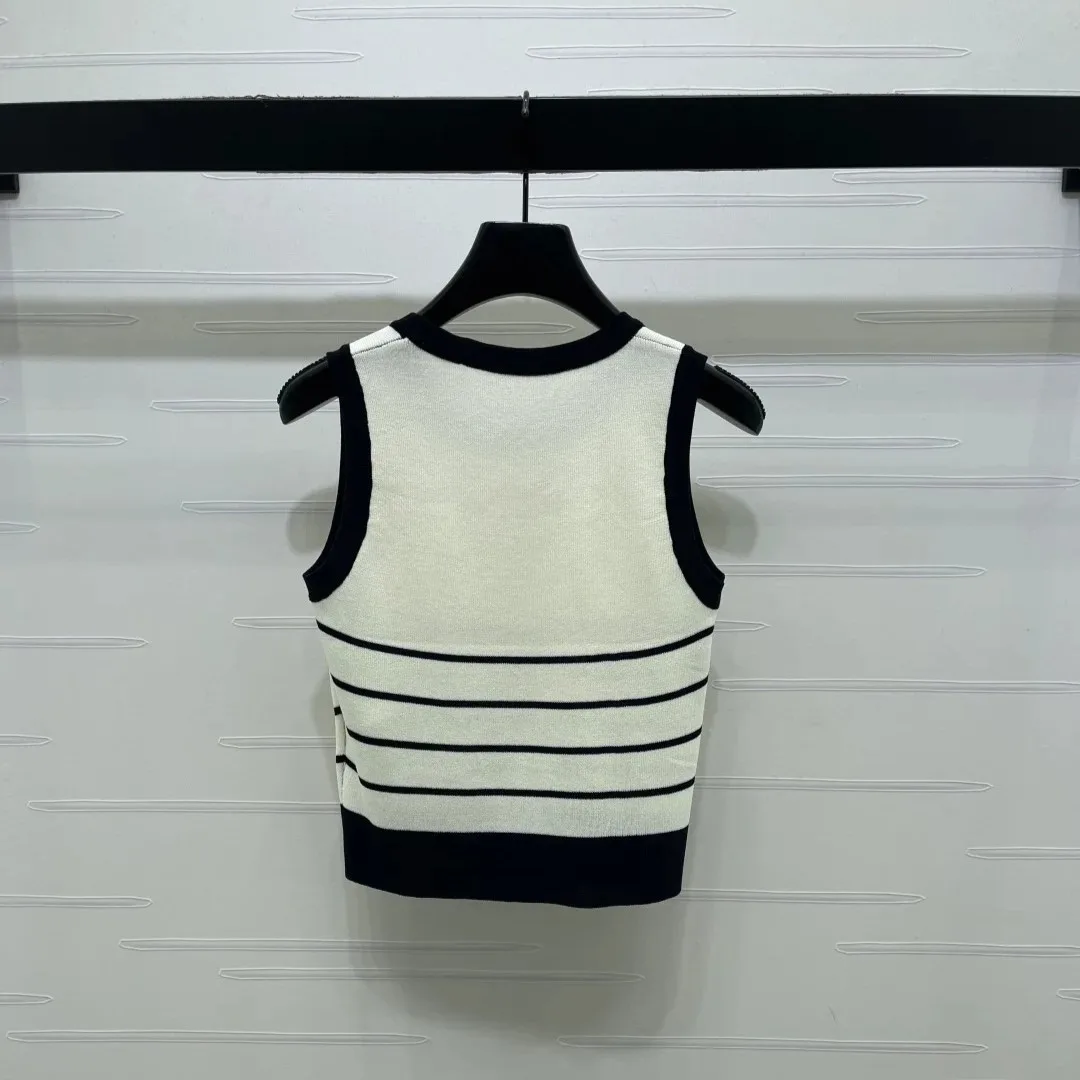 Chanel Striped Sleeveless Top Black/ White - Image 7