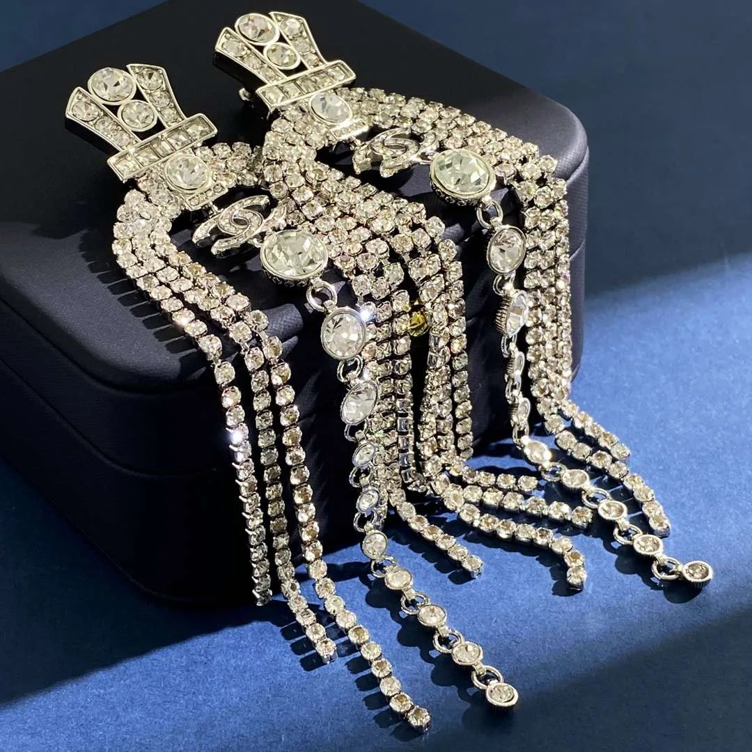 Alternative view of Chanel Tassel Claw Chain Earrings Silver