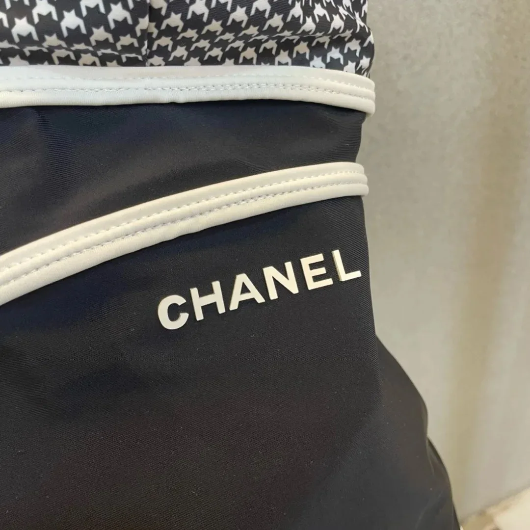 Chanel V-Neck One-Piece Swimsuit Black/ White - Image 7