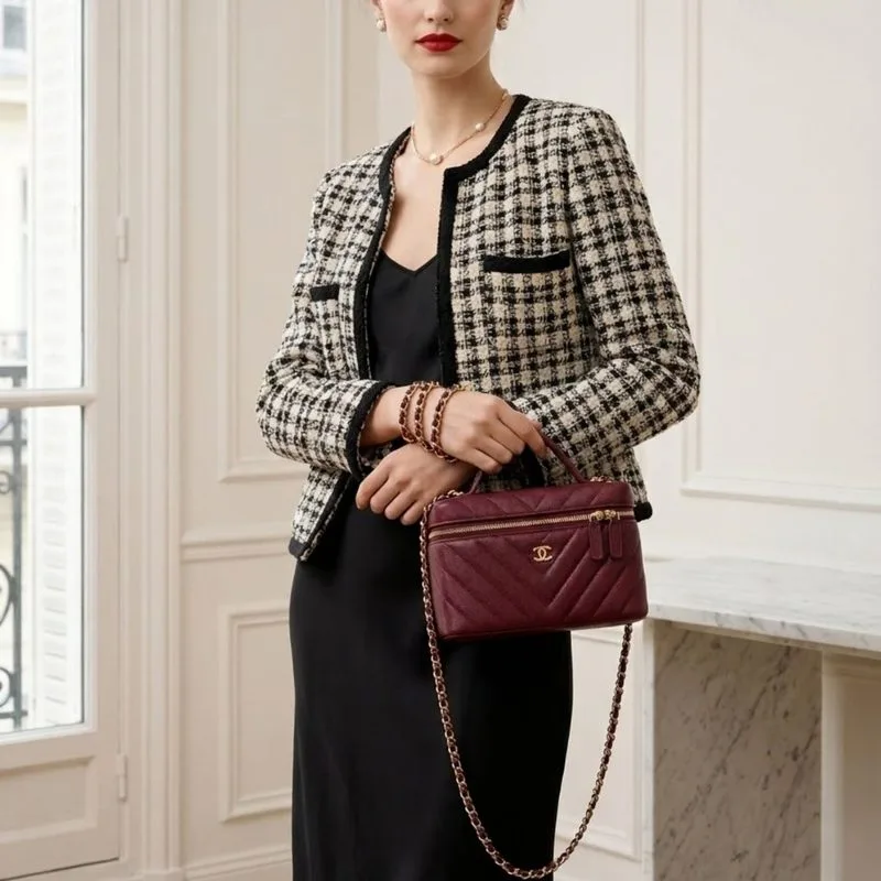 Alternative view of Chanel Vanity Top Handle Bag / Dark Burgundy Gold Hardware