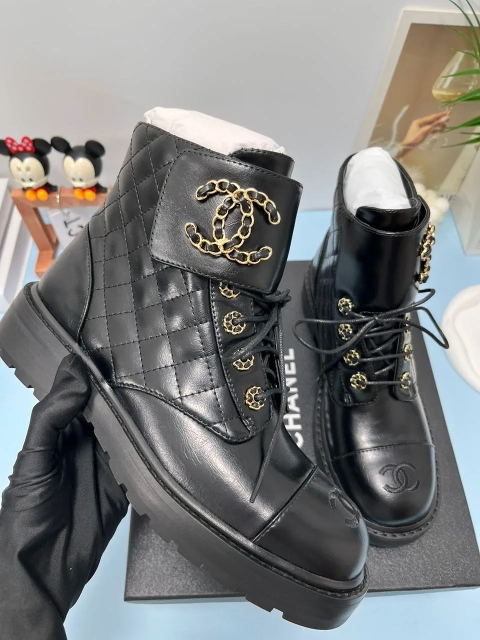 Chanel Lace- Ups Bright Black / - Image 4