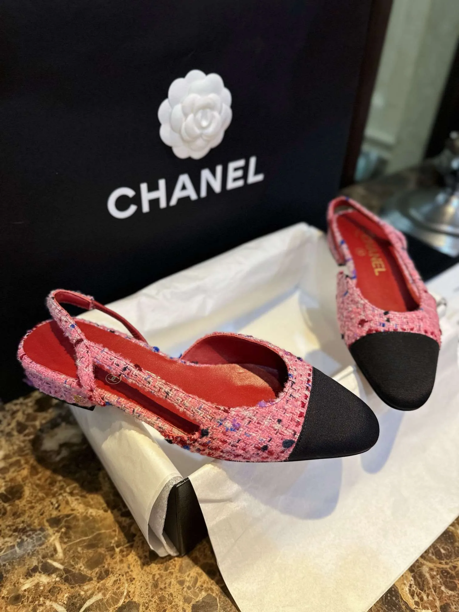 Chanel Woolen Lat Lace Up Sandals Dark Pink - Image 8