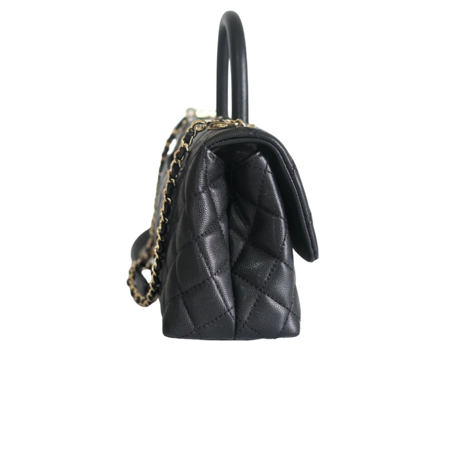 Chanel Coco With Top Handle Bag Black / - Image 3