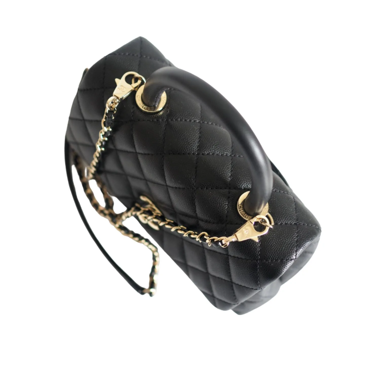 Chanel Coco With Top Handle Bag Black / - Image 6