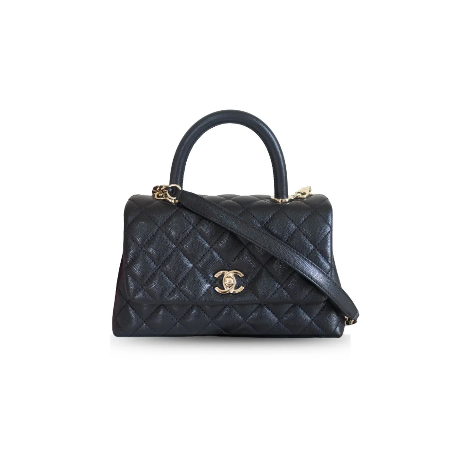 Alternative view of Chanel Coco With Top Handle Bag Black /
