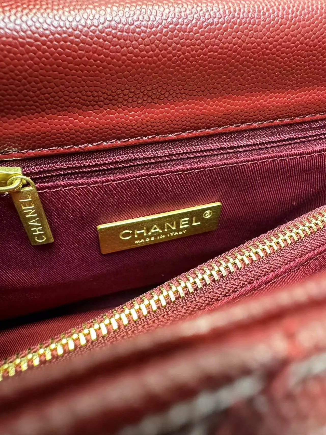 Chanel Handbag With Top Handle Dark Red / - Image 6