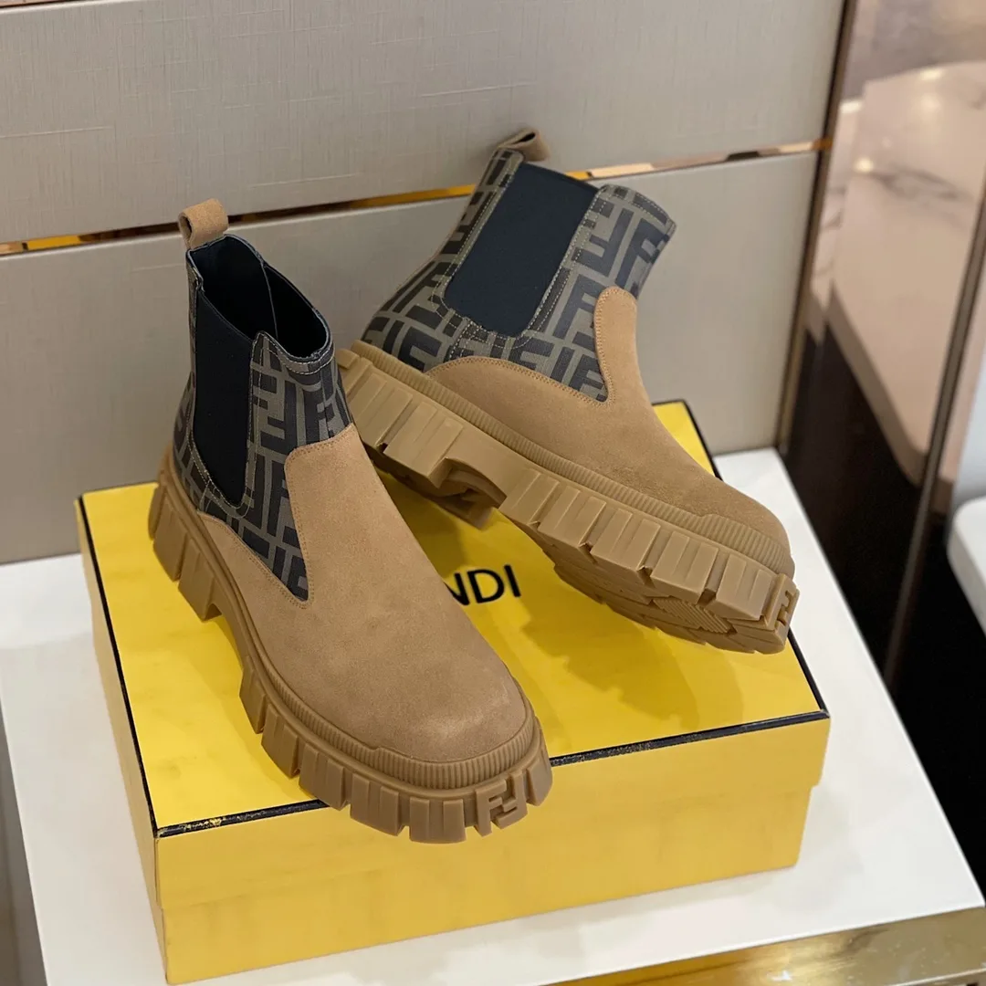 Fendi Chelsea Boots Brown - Image 5