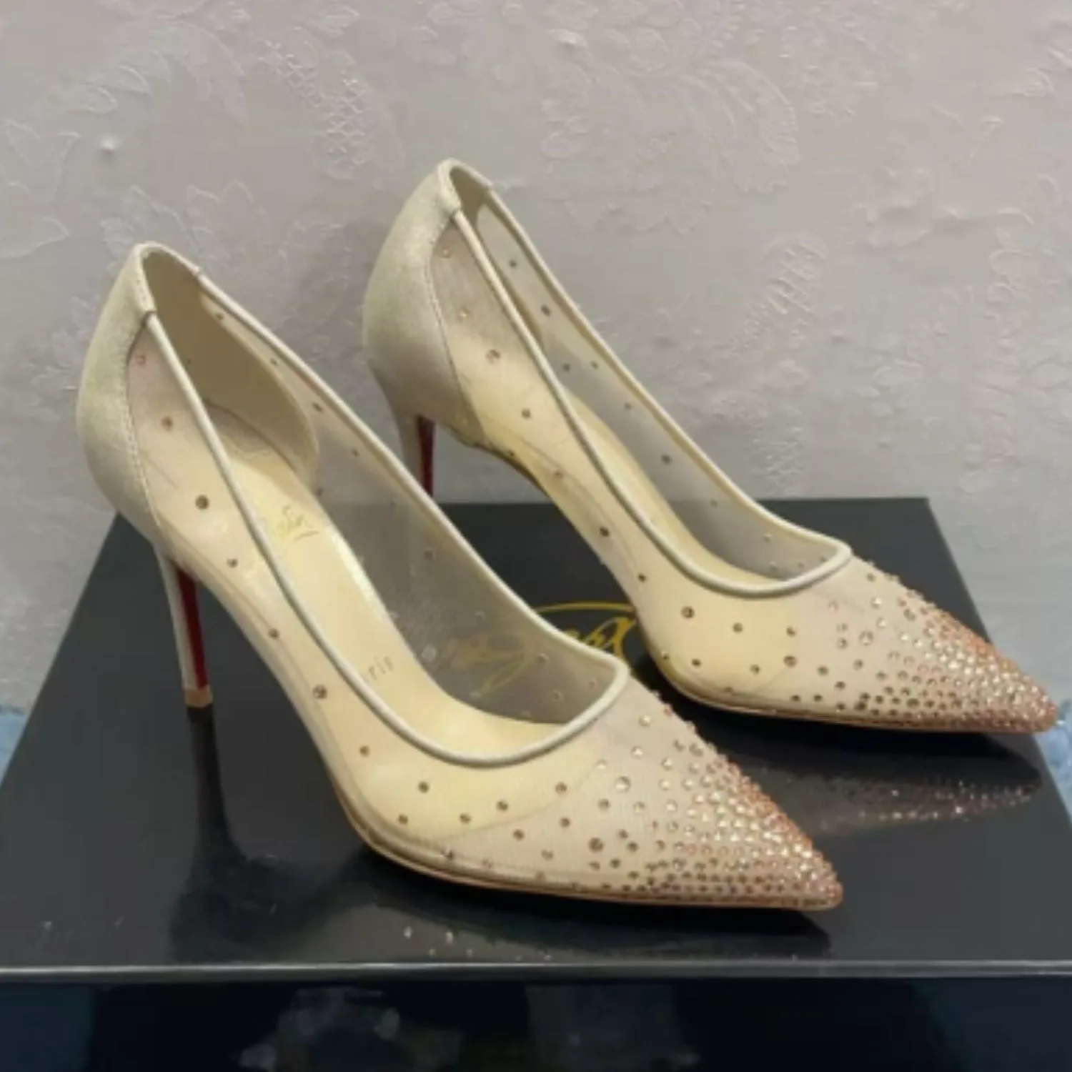 Christian Louboutin Follies Strass Beige - Image 2