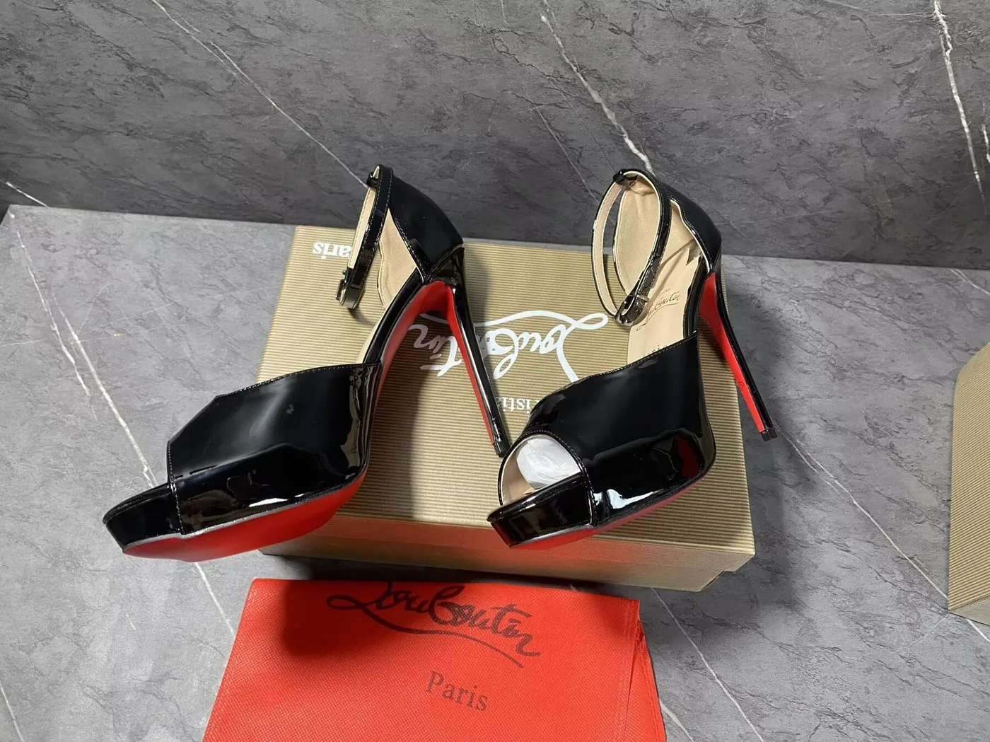 Alternative view of Christian Louboutin Set: Patent Leather D’Orsay Pumps + Hot Chick Alta Black