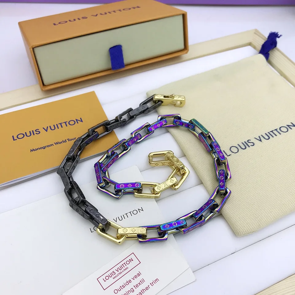 Louis Vuitton Combinating Color Monogram Chain Necklace Multicolor - Image 8
