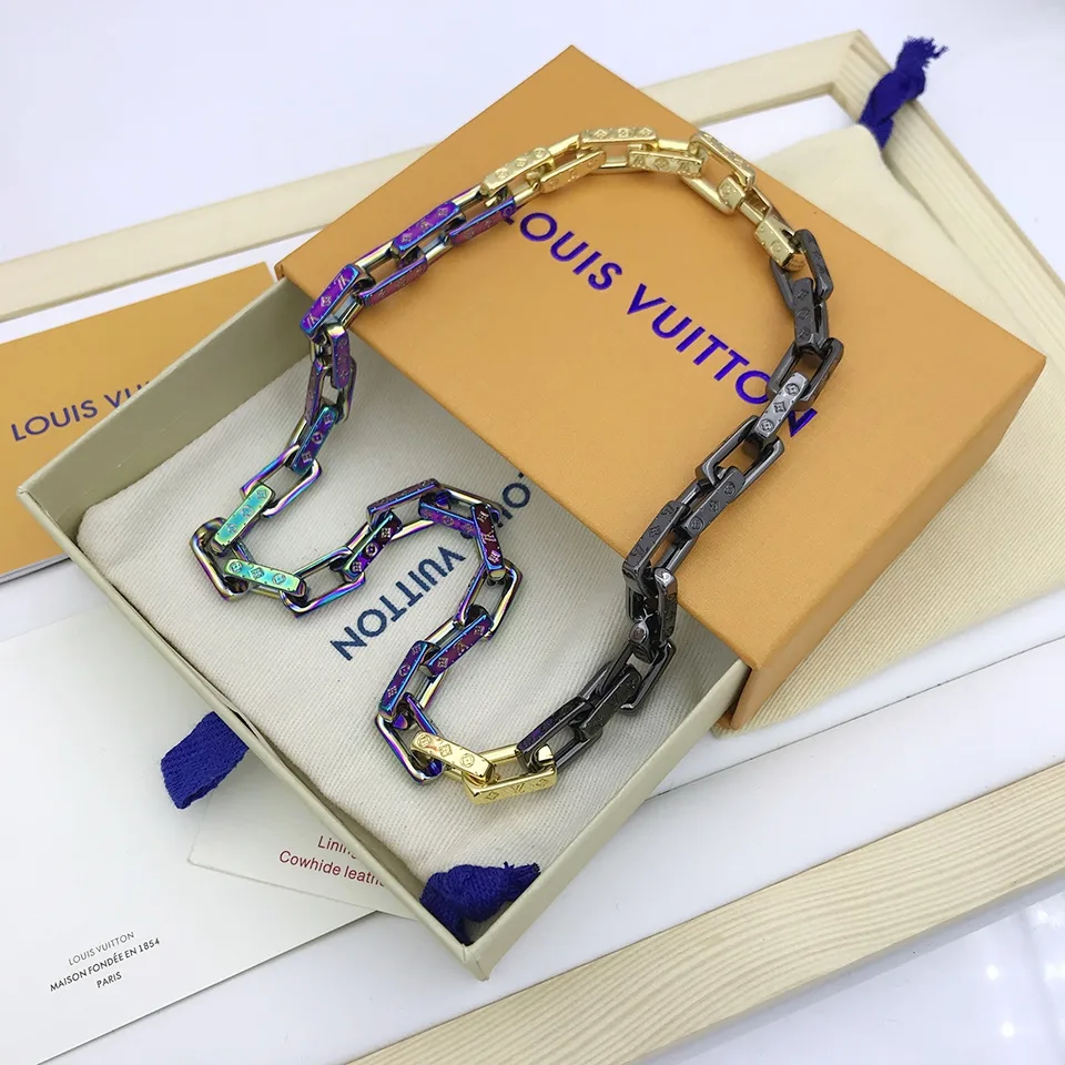Louis Vuitton Combinating Color Monogram Chain Necklace Multicolor - Image 4